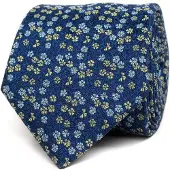 Tresanti | FRANCO | Zijden stropdas fijne bloemen | Blauw