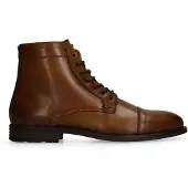 Manfield Cognac leren veterboots | Maat 46
