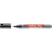 Edding 361 whiteboard marker, zwartschrijvend, ronde punt, lijndikte 1 mm, droog uitwisbaar, met dop en clip, navulbaar, 10 st.