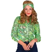Coppens Dames disco blouse groen | Maat Xs