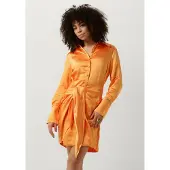 Colourful Rebel Dames Kleedjes Mette Satin Wrap Dress - Oranje - Maat S