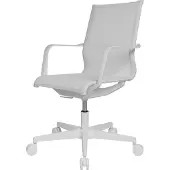 Topstar bureaustoel Sitness Life 40, met armleuningen, 3D-mechanisme, vlakke zitting, netrugleuning, wit/wit
