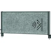 MAUL bureauverdeler MAULconnecto Uplight, LED verlichting, 1200 x 500 mm, antraciet