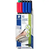 Staedtler Lumocolor Permanentmarker Fijn Ronde punt Kleurenassortiment Navulbaar 10 Stuks