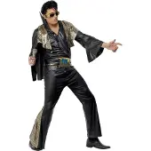 Smiffy Elvis carnavalspak zwart/goud