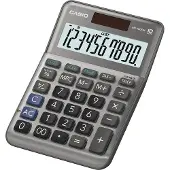 Casio MS-100FM Bureaurekenmachine Grijs Aantal displayposities: 10 werkt op batterijen, werkt op zonne-energie (l x b x h) 149 x 101 x 148.5 mm