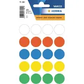 Herma 1881 Etiket Rond 19mm Assorti - 1000 stickers - voordeelverpakking