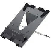 BakkerElkhuizen Laptopstandaard Bakker Elkhuizen Ergo-Q 160, voor laptops & tablets tot 17", ergonomisch, B 215 x D 266 x H 7,5 mm, aluminium, donkergrijs mat