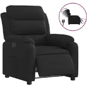 vidaXL Fauteuil verstelbaar elektrisch stof zwart