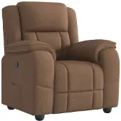 vidaXL Fauteuil verstelbaar stof bruin