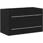 vidaXL Spoelbakkast Zwart Eiken 80x38,5x48 cm Engineered Wood
