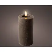 Lumineo LED wax stompkaars met vlameffect bruin - ø7x15,4 cm