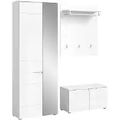 Furnilux Solero garderobekastcombinatie wit hoogglans MDF TZ - 37x163x193cm