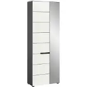 Furnilux Canu kledingkast wit NB Basaltgrijs NB - 37x65x190cm