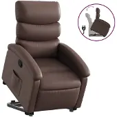 vidaXL Sta-op-fauteuil verstelbaar kunstleer bruin