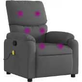 vidaXL Massagestoel in donkergrijze stof