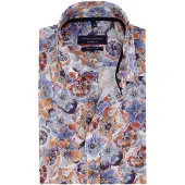 Casa Moda korte mouw overhemd geprint multicolor wijde fit