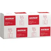 Katrin Vouwhanddoeken Non Stop M Wide 61570, 2-lagig, Z-vouw, scheurvast, met reliëf, papier, wit, 25 pakken van 160 vel elk
