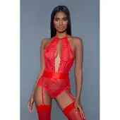 Be Wicked - Ophelia - Kanten Body - Rood - Maat L