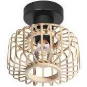 Steinhauer Naturelkleurige plafondlamp Bloeba 4147ZW met bamboe kap Ø20cm