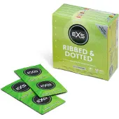 EXS Condoms Ribbed & Dotted - geribbelde, gestippelde condooms (48 stuks)