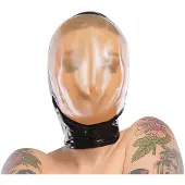 The Latex Collection LateX – Latex Vacuüm Masker Gelijmd met Vergroot Zichtveld en Kleine Ademhalings Gat – Zwart