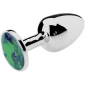 Kiotos Buttplug Aluminium Met Groen Sierkristal