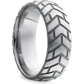 Black Label - Tire - Zware RVS Cockring met Bandenprofiel - Diameter 40 mm