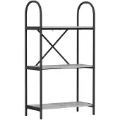 vidaXL Boekenplank 3-laags 60 x 30 x 109 cm Bewerkt hout Grijs Sonoma
