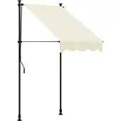 vidaXL Luifel uittrekbaar 100x150 cm stof en staal crèmekleurig