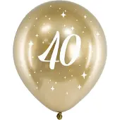 Party Deco Partydeco - Glossy ballonnen gold 40 jaar (6 stuks)