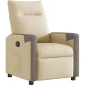 vidaXL Fauteuil verstelbaar stof crmekleurig