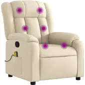 vidaXL Massagestoel met crèmekleurige stof
