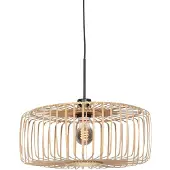 Steinhauer Hanglamp Breeza-Beach 4474ZW zwart met bamboe kap Ø40 cm