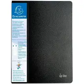 Exacompta 20x Up Line Showalbum met vaste rug en etiket op 3 zijden- harde PP- 20 tassen - 40 zichten - A4 - Zwart - 88201E