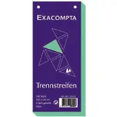 Exacompta 12x Pak van 100 horizontale tabstroken met perforatie 180g - 105x240mm - Groen - 13345B