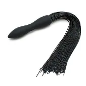 Rimba - Siliconen Flogger Zweep Met Vibrerende Dildo