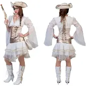 Vegaoo Wit piraten kostuum voor dames - Verkleedkleding - Small