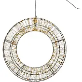 Anna's Collection Kerstkrans Zwart Met 1400 Lampjes Warm Wit / Extra Warm D 48 H 9 Cm