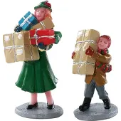 Lemax Kerstdorpminiatuur Christmas Rush (kerstdrukte) 2-delig 5,5 X 3 X 6,5 Cm
