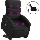 vidaXL Sta-op-massagestoel elektrisch kunstleer zwart