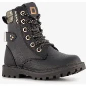 Blue Box meisjes veterboots zwart met gouden details maat 25