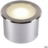 SLV Dasar Flat 120 LED inbouwlamp, 3.000 K, alu / grijs / zink, Roestvrij staal, Modern, LED inbouwspot