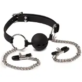 Rimba - Ball Gag - Mondknevel Met Tepelklemmen