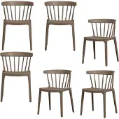 Woood Bliss Tuinstoelen - Plant Fiber - Bruin Melange - Set van 6