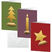 Sigel Kerstkaarten incl. - envelop (goud) - wit karton -