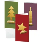 Sigel Kerstkaarten incl. - envelop (goud) - wit karton -
