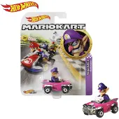 Hot Wheels super mario kart voertuig Waluigi