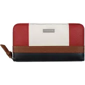 Tom Tailor Portemonnee 'Juna' donkerblauw / bruin / rood / wit