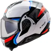 LS2 Helmets LS2 FF910 Advant II drievoudig klaphelmsysteem, wit/blauw/rood, maat XS (53/54)